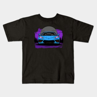 Rapid Blue C8 Corvette Stingray Midnight Moon Supercar Racecar Muscle Car Sportscar Corvette C8 Kids T-Shirt